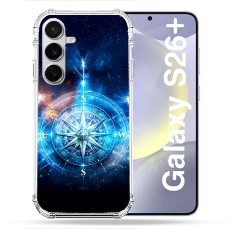 Coque Renforcée Pour Samsung Galaxy S26 Plus Voyage Rose des Vents Stellaire