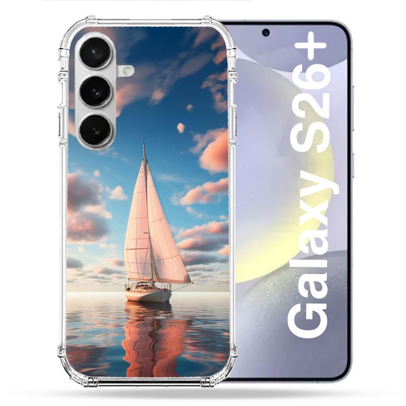 Coque Renforcée Pour Samsung Galaxy S26 Plus Voyage Voilier Reflet