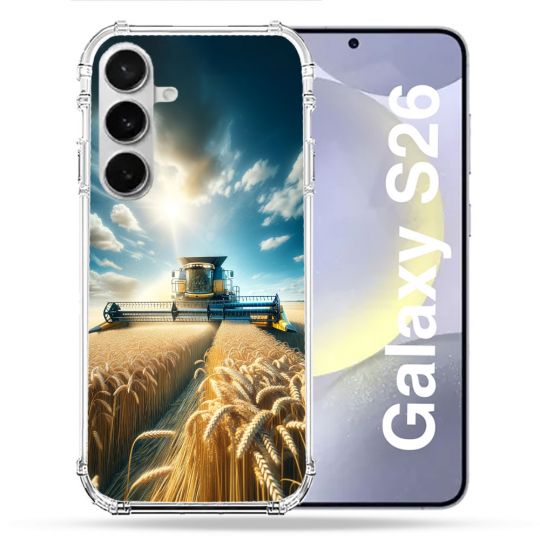 Coque Renforcée Pour Samsung Galaxy S26 Agriculture Moissonneuse Blé