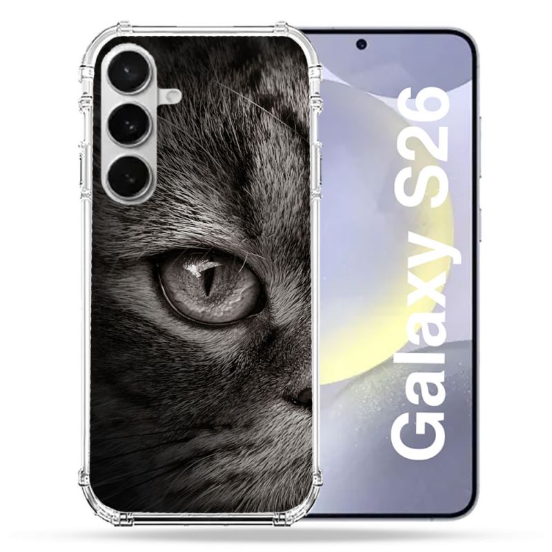 Coque Renforcée Pour Samsung Galaxy S26 Animal Chat Gris