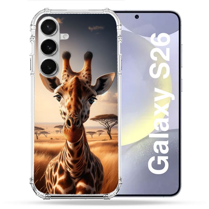 Coque Renforcée Pour Samsung Galaxy S26 Animal Girafe Savane