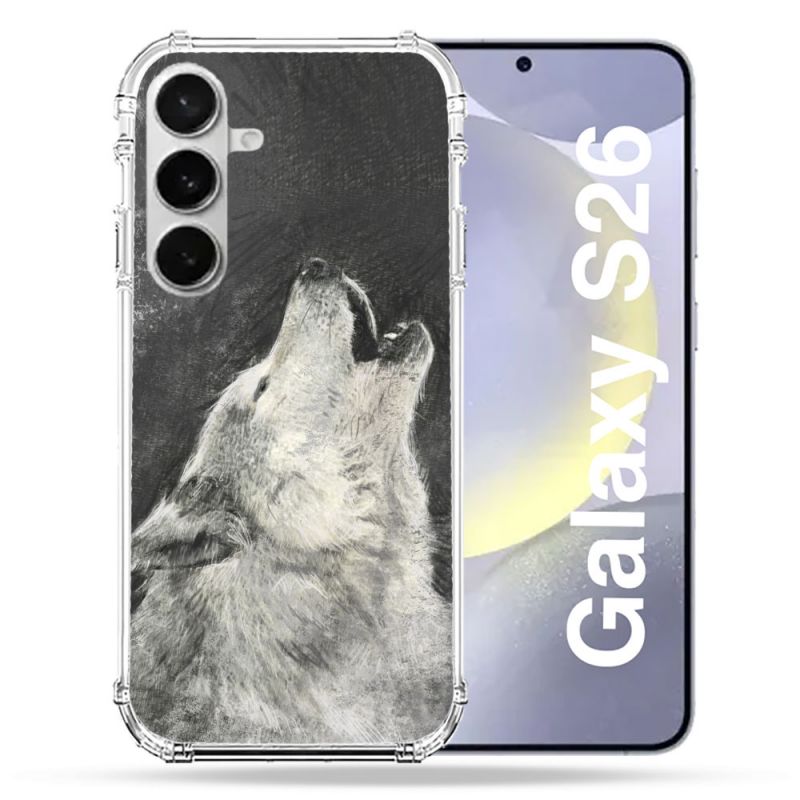 Coque Renforcée Pour Samsung Galaxy S26 Animal Loup Hurlement