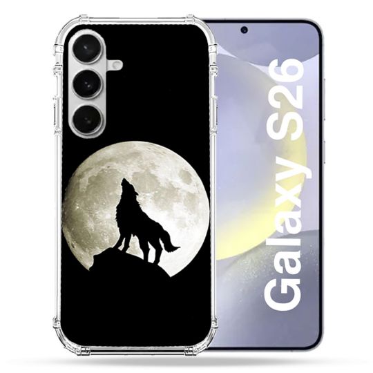 Coque Renforcée Pour Samsung Galaxy S26 Animal Loup Noir