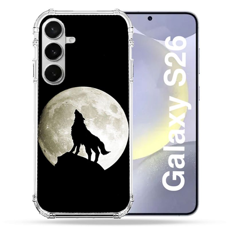Coque Renforcée Pour Samsung Galaxy S26 Animal Loup Noir