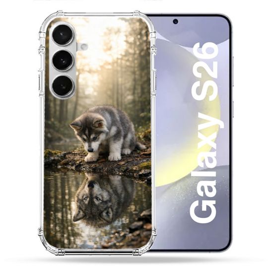Coque Renforcée Pour Samsung Galaxy S26 Animal Loup Reflet