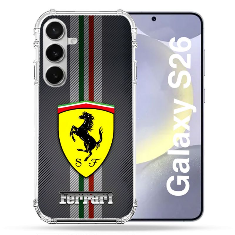 Coque Renforcée Pour Samsung Galaxy S26 Ferrari Carbone