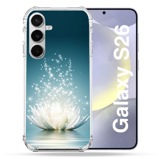 Coque Renforcée Pour Samsung Galaxy S26 Fleur Lotus Blanc