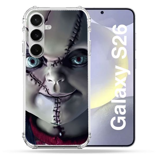 Coque Renforcée Pour Samsung Galaxy S26 Horreur Chucky Cicatrice