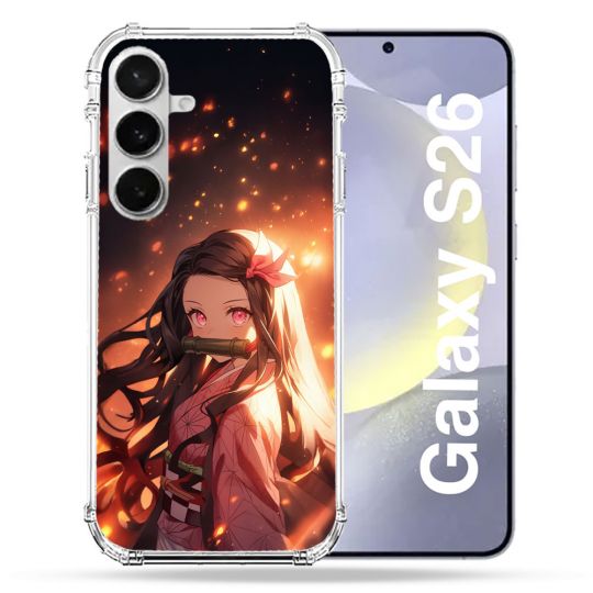 Coque Renforcée Pour Samsung Galaxy S26 Manga Demon Slayer Nezuko Rose