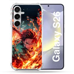 Coque Renforcée Pour Samsung Galaxy S26 Manga Demon Slayer Tanjiro Feu