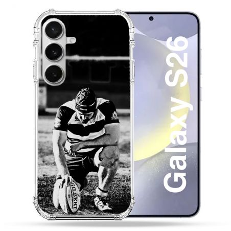 Coque Renforcée Pour Samsung Galaxy S26 Sport Rugby Noir Blanc