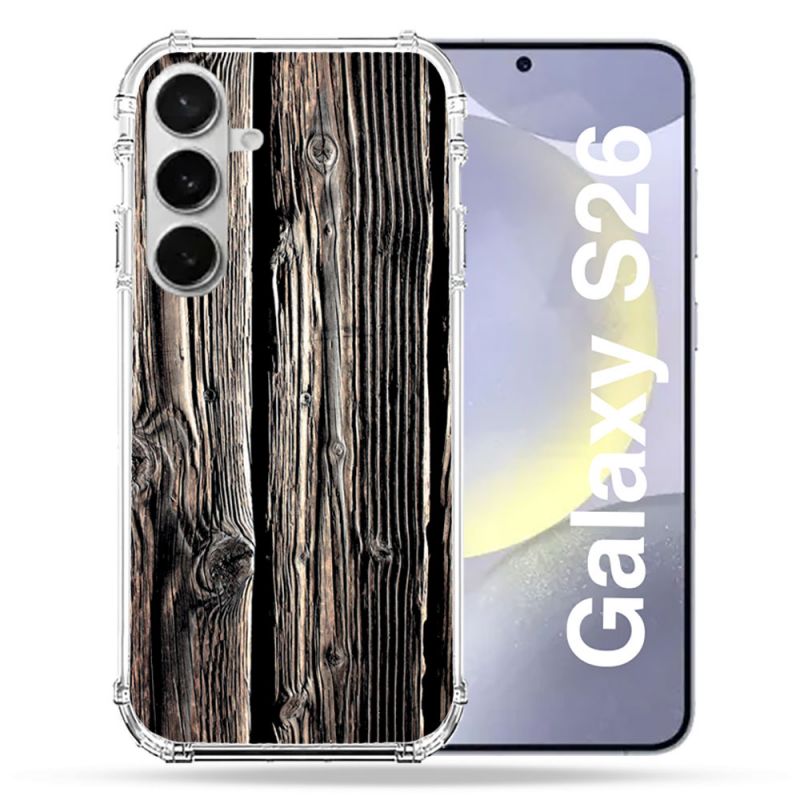 Coque Renforcée Pour Samsung Galaxy S26 Texture Bois
