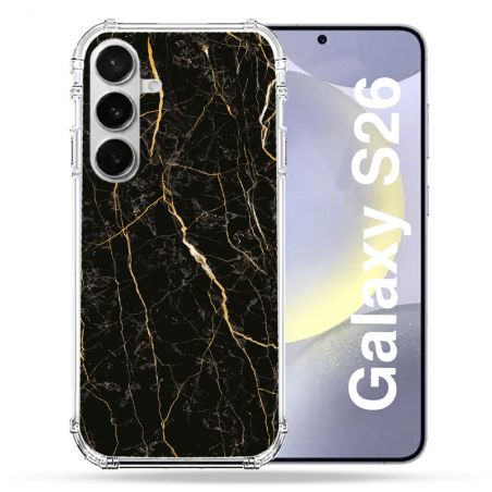 Coque Renforcée Pour Samsung Galaxy S26 Texture Marbre Noir