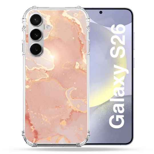 Coque Renforcée Pour Samsung Galaxy S26 Texture Marbre Rose