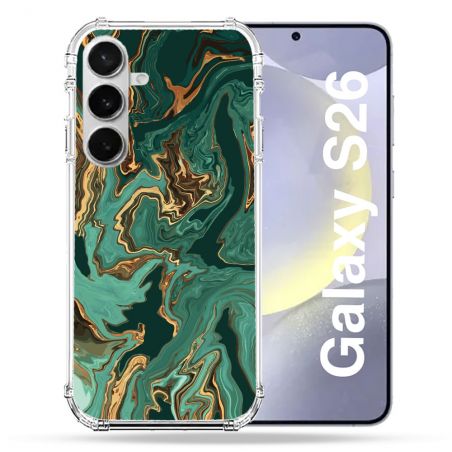 Coque Renforcée Pour Samsung Galaxy S26 Texture Marbre Vert