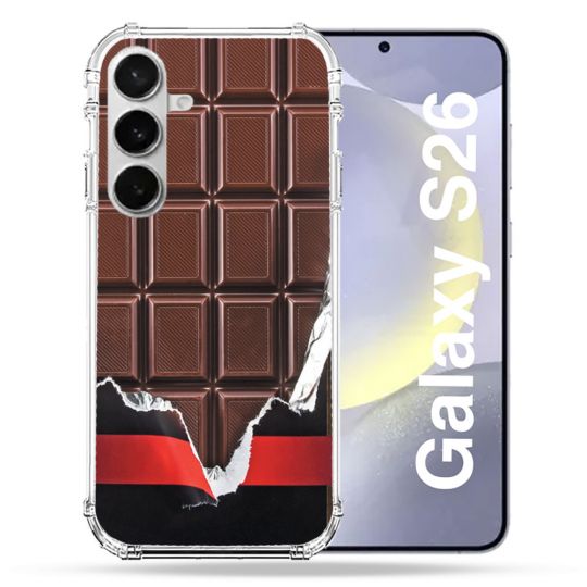 Coque Renforcée Pour Samsung Galaxy S26 Texture Trompe Oeil Chocolat