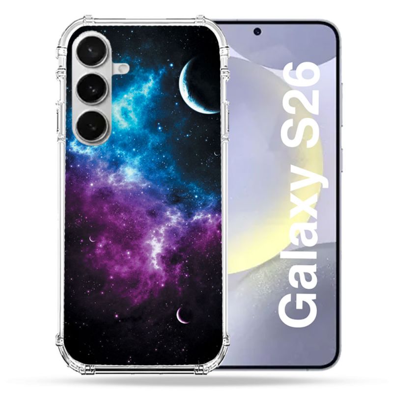 Coque Renforcée Pour Samsung Galaxy S26 Univers Bleu Violet