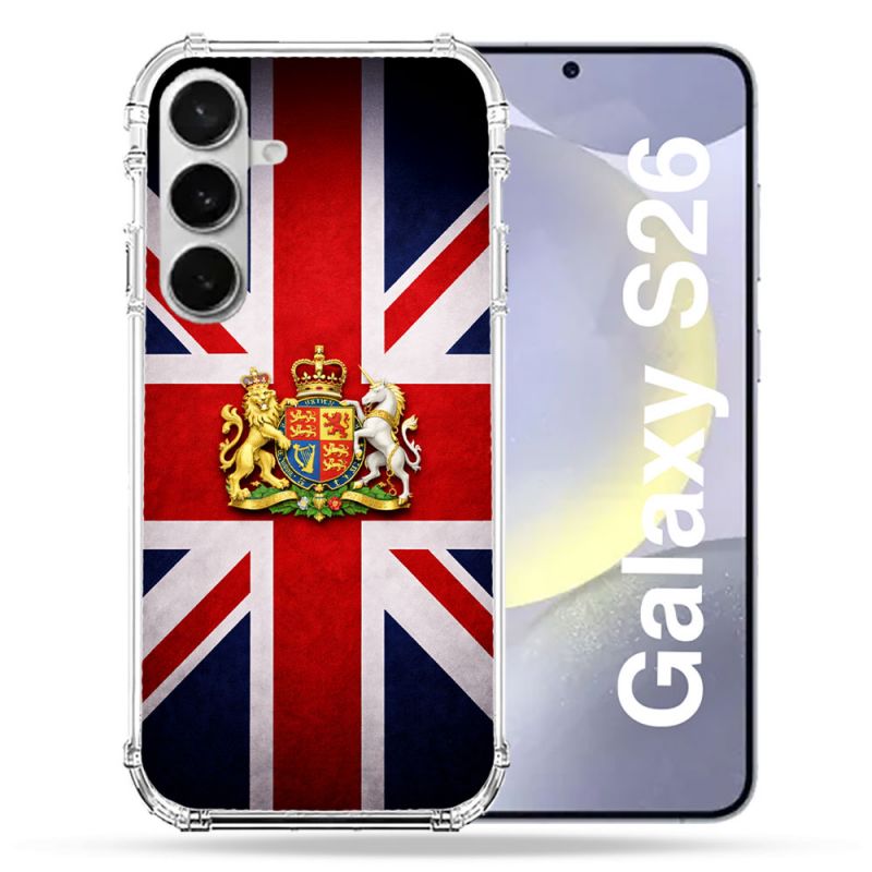 Coque Renforcée Pour Samsung Galaxy S26 Voyage Drapeau Grande Bretagne UK