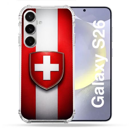 Coque Renforcée Pour Samsung Galaxy S26 Voyage Drapeau Suisse
