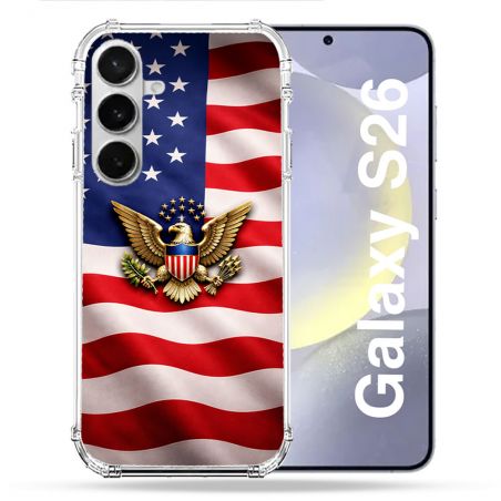 Coque Renforcée Pour Samsung Galaxy S26 Voyage Drapeau USA Etats Unis