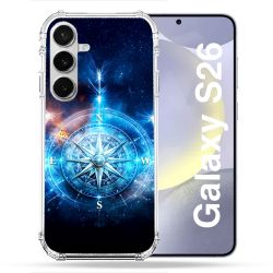 Coque Renforcée Pour Samsung Galaxy S26 Voyage Rose des Vents Stellaire