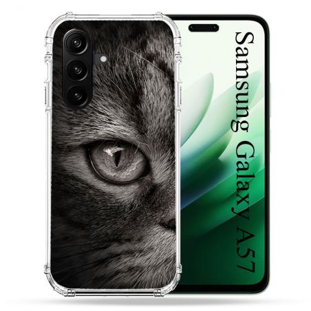 Coque Renforcée Pour Samsung Galaxy A57 5G Animal Chat Gris