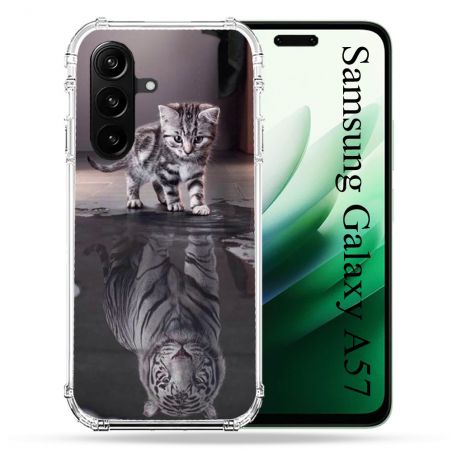 Coque Renforcée Pour Samsung Galaxy A57 5G Animal Chat Reflet