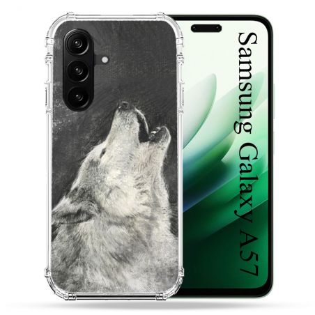 Coque Renforcée Pour Samsung Galaxy A57 5G Animal Loup Hurlement