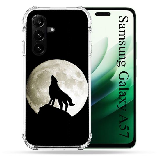 Coque Renforcée Pour Samsung Galaxy A57 5G Animal Loup Noir