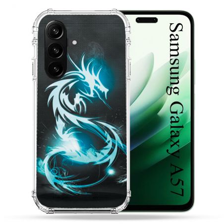 Coque Renforcée Pour Samsung Galaxy A57 5G Fantastique Dragon Bleu