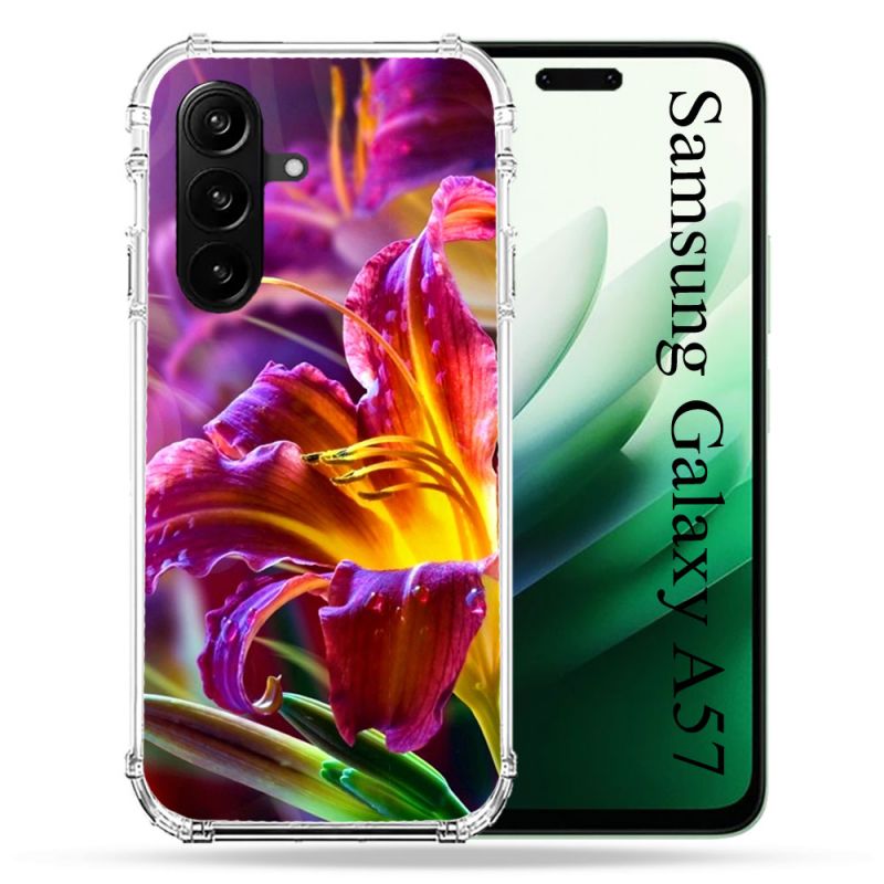 Coque Renforcée Pour Samsung Galaxy A57 5G Fleur Lys Color