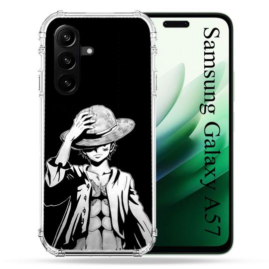 Coque Renforcée Pour Samsung Galaxy A57 5G Manga One Piece Luffy Noir