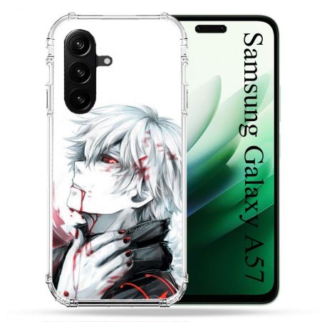 Coque Renforcée Pour Samsung Galaxy A57 5G Manga Tokyo Ghoul Kaneki Blanc