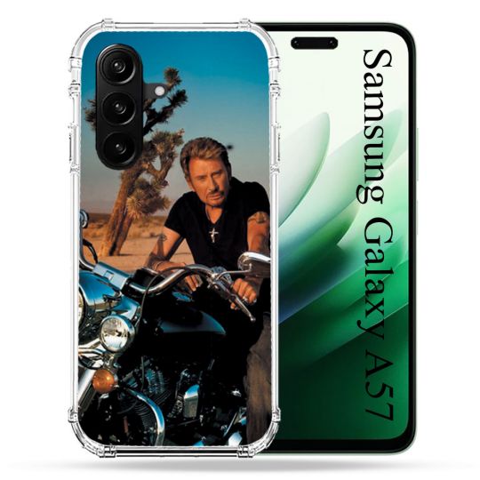 Coque Renforcée Pour Samsung Galaxy A57 5G Musique Johnny Hallyday Moto