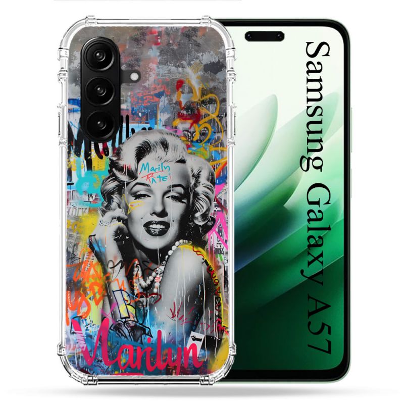Coque Renforcée Pour Samsung Galaxy A57 5G Street Art Maryline Monroe