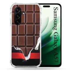 Coque Renforcée Pour Samsung Galaxy A57 5G Texture Trompe Oeil Chocolat