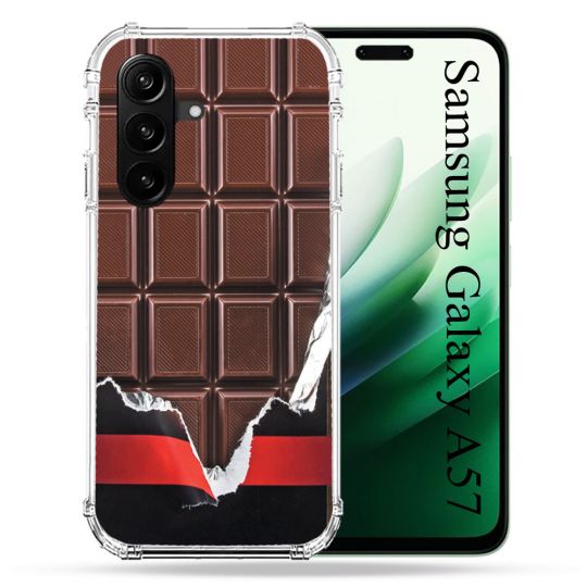 Coque Renforcée Pour Samsung Galaxy A57 5G Texture Trompe Oeil Chocolat