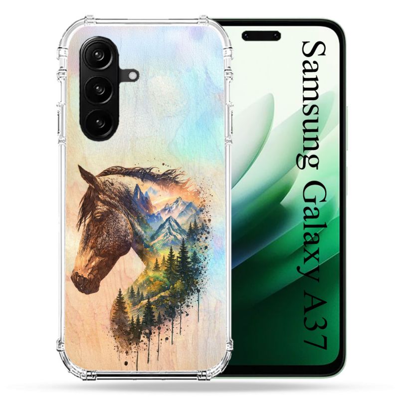 Coque Renforcée Pour Samsung Galaxy A37 5G Animal Cheval Montagne
