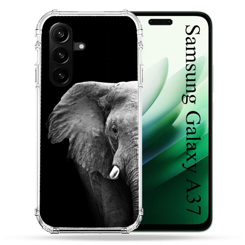 Coque Renforcée Pour Samsung Galaxy A37 5G Animal Elephant Noir