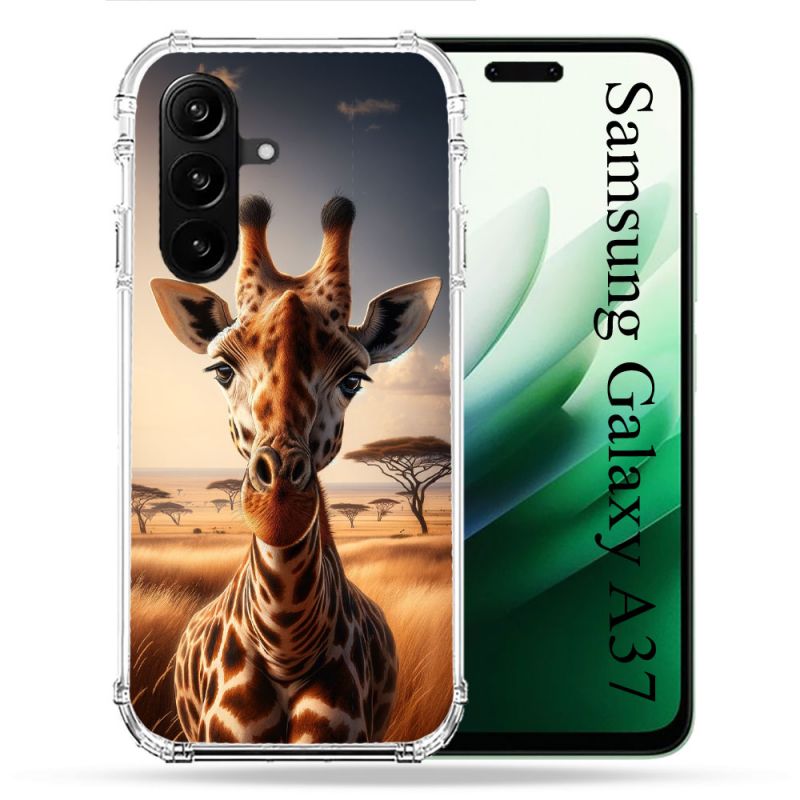 Coque Renforcée Pour Samsung Galaxy A37 5G Animal Girafe Savane