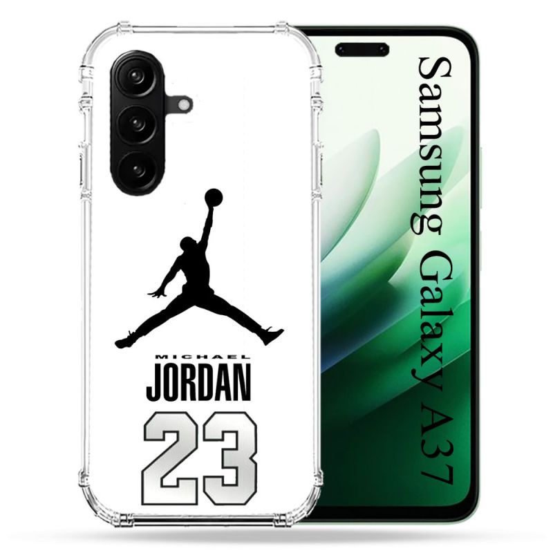 Coque Renforcée Pour Samsung Galaxy A37 5G Jordan 23 Blanc