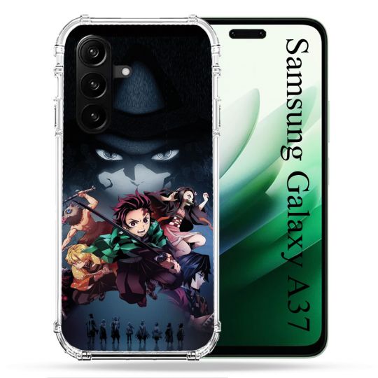Coque Renforcée Pour Samsung Galaxy A37 5G Manga Demon Slayer Noir