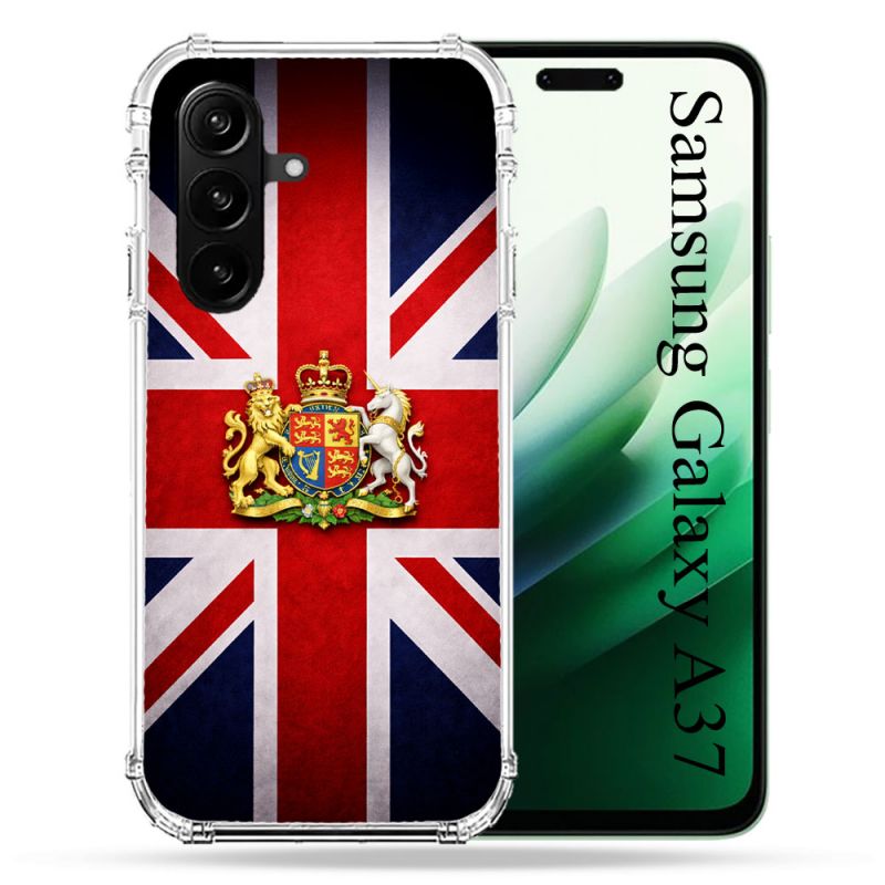 Coque Renforcée Pour Samsung Galaxy A37 5G Voyage Drapeau Grande Bretagne UK