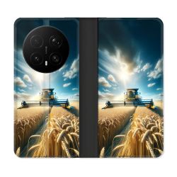 Housse Cuir Portefeuille Pour Honor Magic 8 Pro 5G Agriculture Moissonneuse Blé