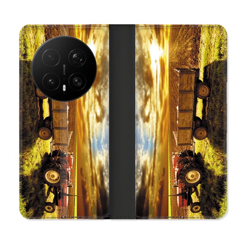 Housse Cuir Portefeuille Pour Honor Magic 8 Pro 5G Agriculture Tracteur Color