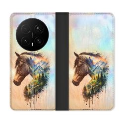 Housse Cuir Portefeuille Pour Honor Magic 8 Pro 5G Animal Cheval Montagne
