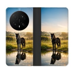 Housse Cuir Portefeuille Pour Honor Magic 8 Pro 5G Animal Cheval Reflet