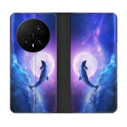 Housse Cuir Portefeuille Pour Honor Magic 8 Pro 5G Animal Dauphin Vague