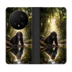 Housse Cuir Portefeuille Pour Honor Magic 8 Pro 5G Animal Gorille Reflet