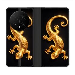 Housse Cuir Portefeuille Pour Honor Magic 8 Pro 5G Animal Lezard Noir 2026